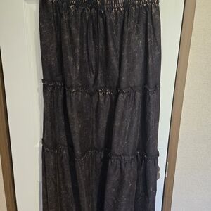 Zenana Outfitters Dark Brown Tiered Maxi Skirt
